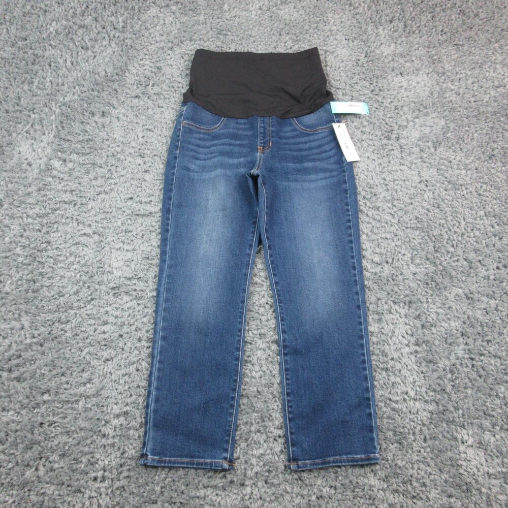 Just USA Capri Jeans Womens 10 Indigo Maternity Straight Rosemary 32x25.5 NWT